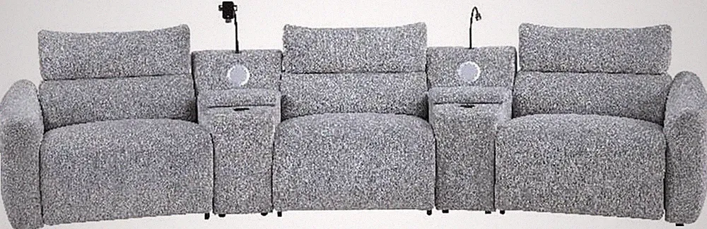 Fullar Light Gray Chenille Modular Power Recliner Sofa