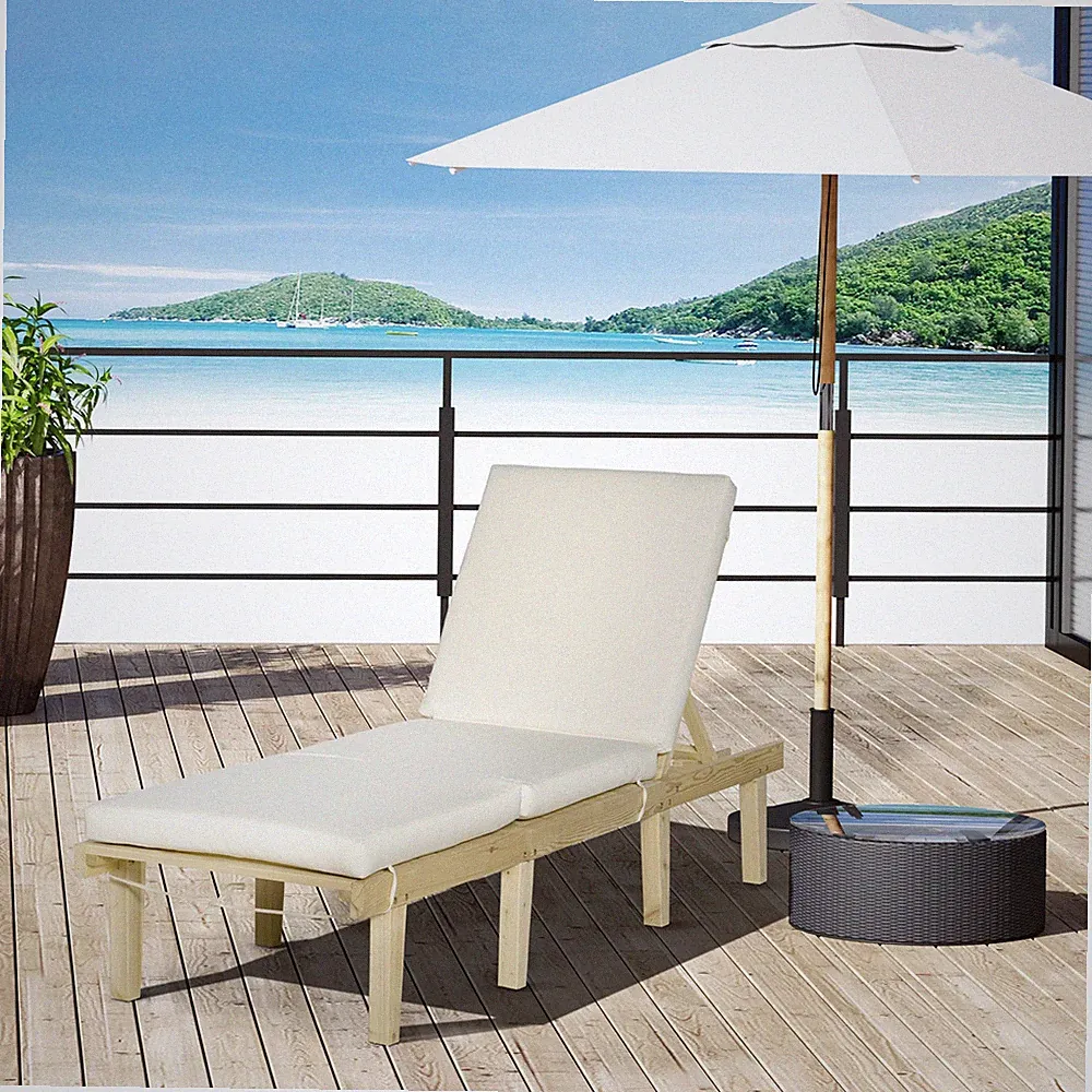 Outsunny Chaise Lounge Chair Adjustable Recliners w/ Cushion for Lawn